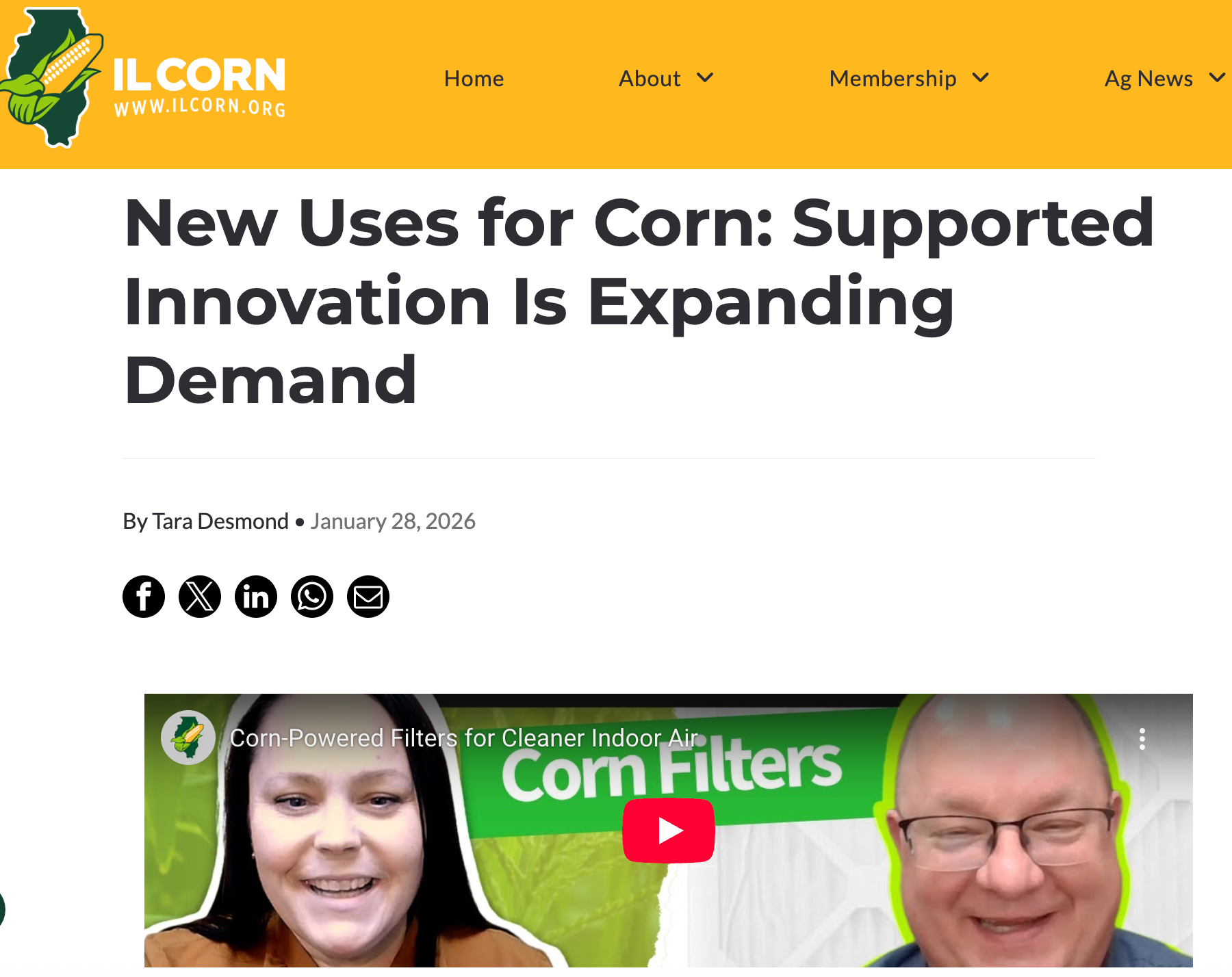 AerTerra Featured in Illinois Corn: Renewable Air Filters – Aerterra