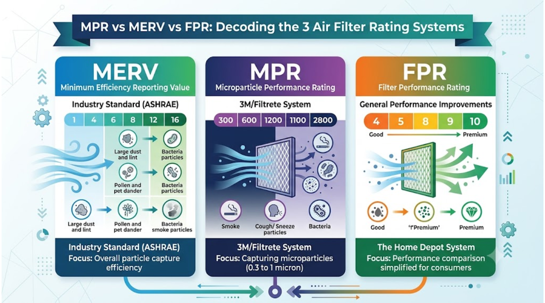 MPR vs MERV vs FPR: Decoding the 3 Air Filter Rating Systems